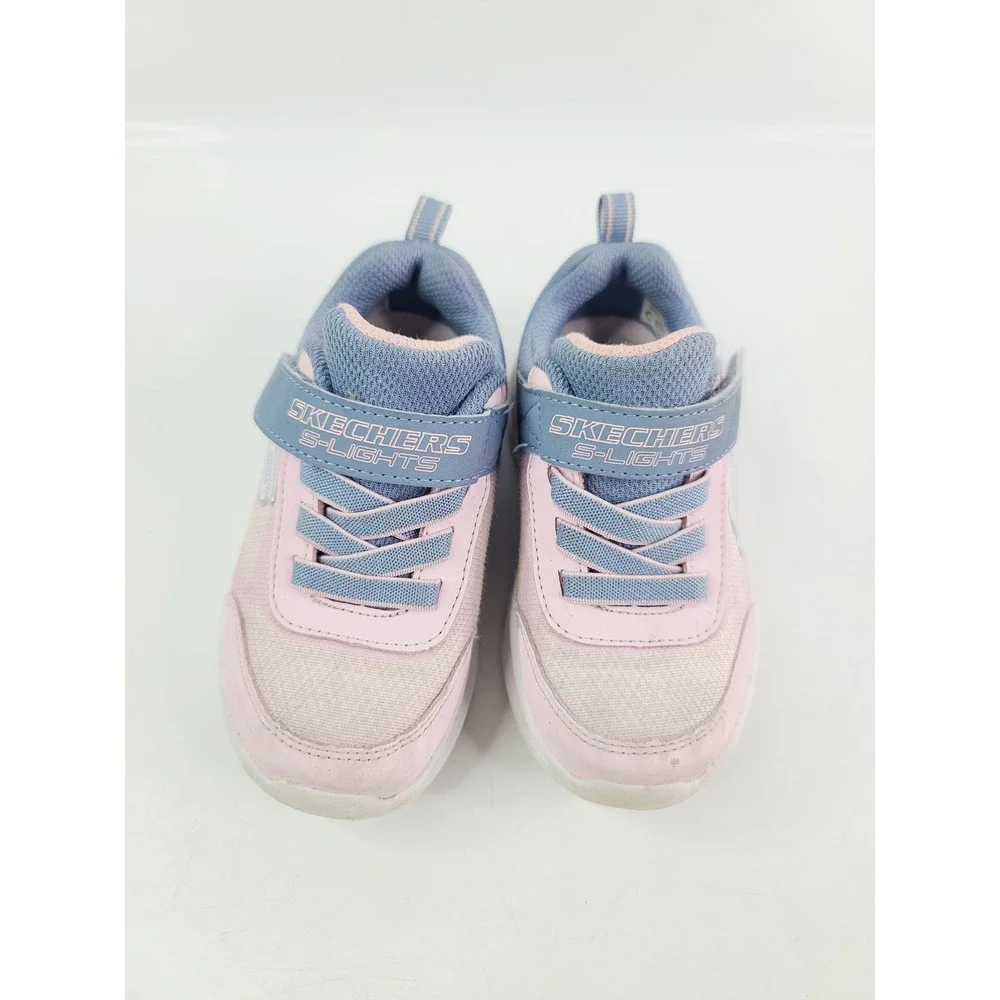 Skechers, Textile, Synthetic Athletic Sneakers, Girls, Size‎ 8, Pink/Blue